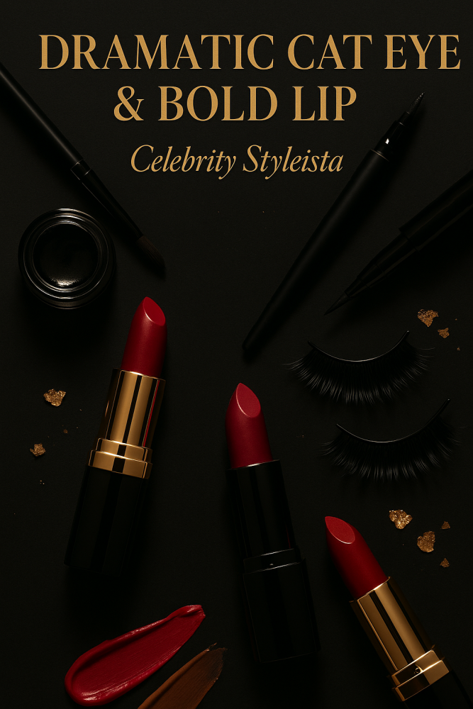 Lady Gaga’s Dramatic Cat Eye & Bold Lip Combo